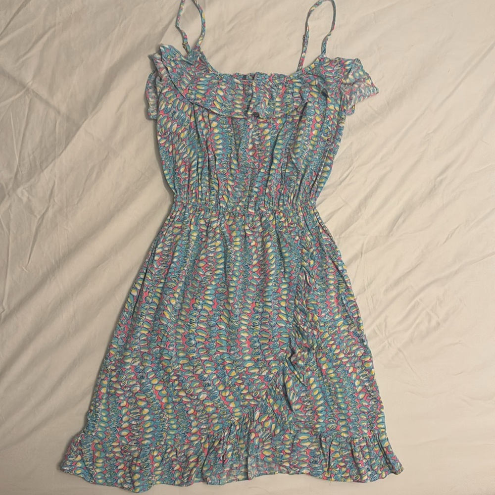 Lilly Pulitzer Clam Jam Kalen Multicolor Ruffle Dress